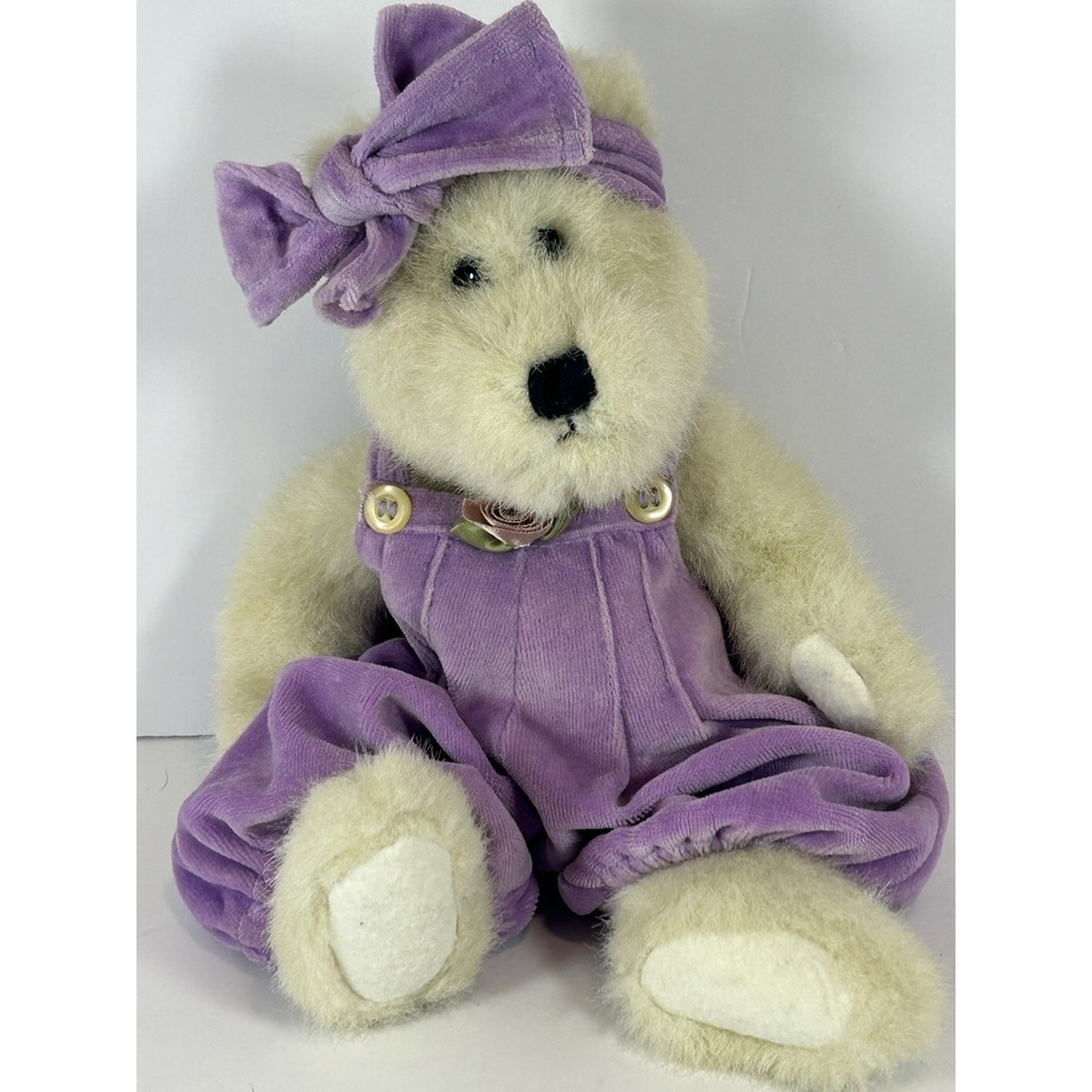 Vtg Boyds Bear J.B Bean‎ & Associates Grace Purple Velvet White Bear 1985-86 11"